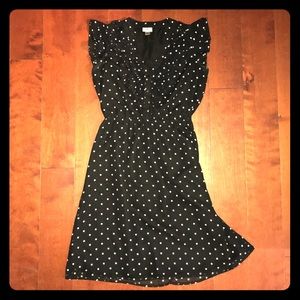 Classic ruffled black & white polka dot dress